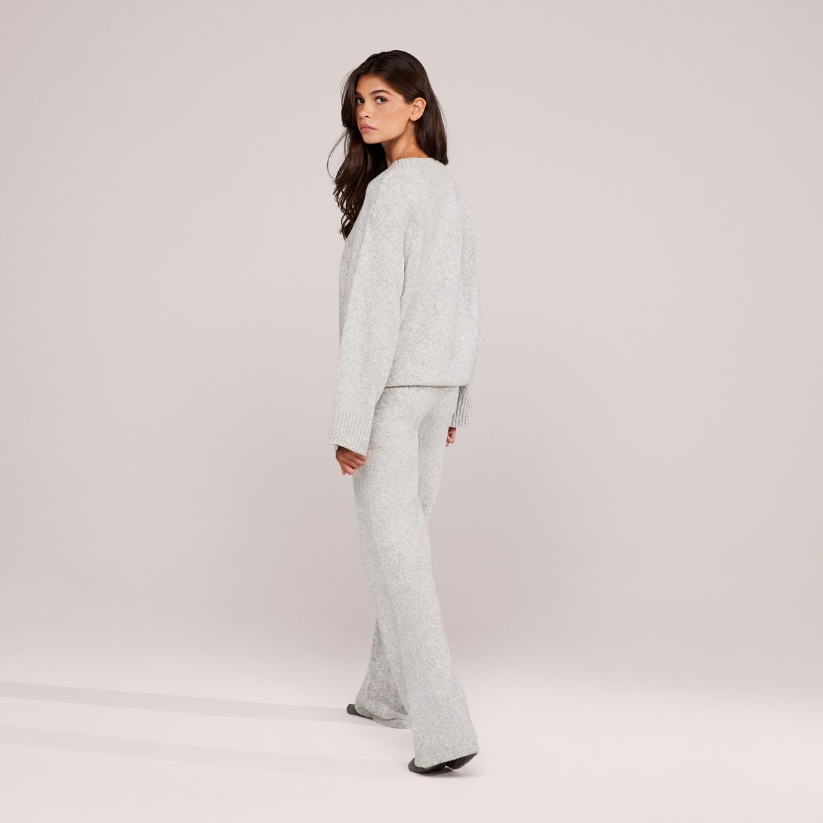Lovall Knit Oversized Jumper - Light Grey