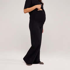 Maternity Soft Touch Wide Leg Lounge Set - Black