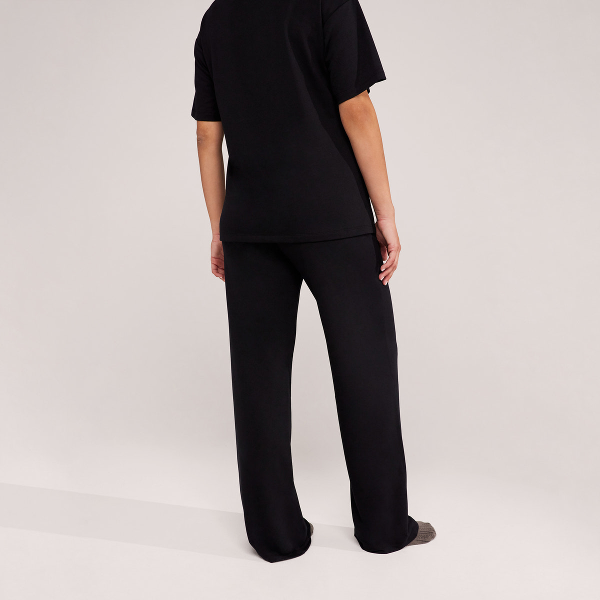 Maternity Soft Touch Wide Leg Lounge Set - Black