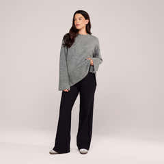 Maternity Winter Wide Leg Trousers - Black