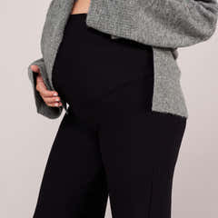 Maternity Winter Wide Leg Trousers - Black