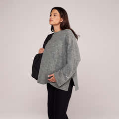 Maternity Winter Wide Leg Trousers - Black