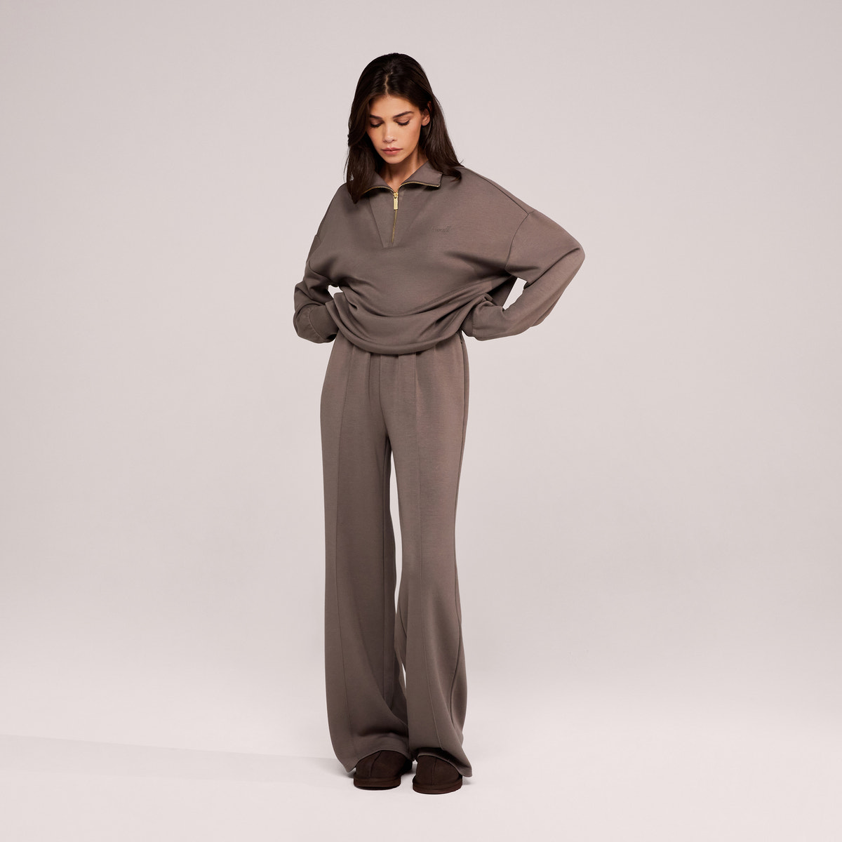 Ultimate Soft Wide Leg Jogger - Mocha