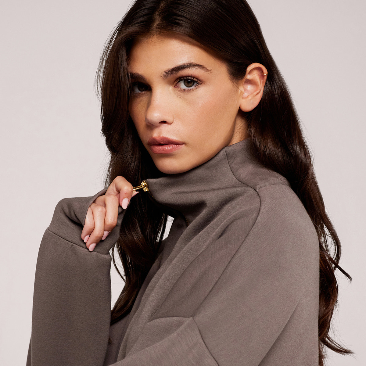 Ultimate Soft 1/4 Zip Sweatshirt - Mocha
