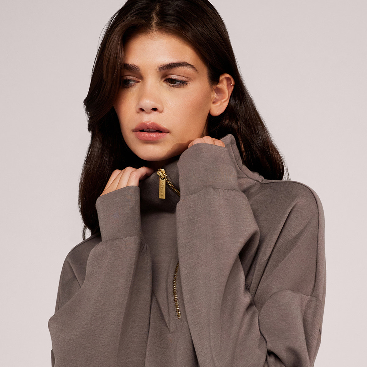 Ultimate Soft 1/4 Zip Sweatshirt - Mocha