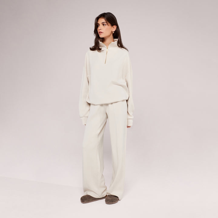 Ultimate Soft Wide Leg Jogger - Ecru