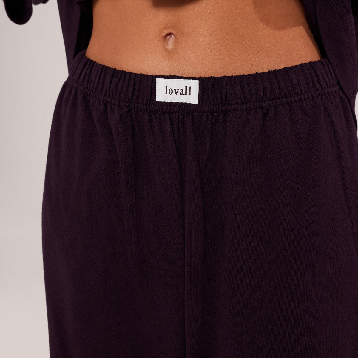 Organic Cotton Button Through Pyjama Bottoms - Wine