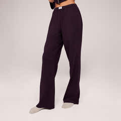Organic Cotton Button Through Pyjama Bottoms - Wine