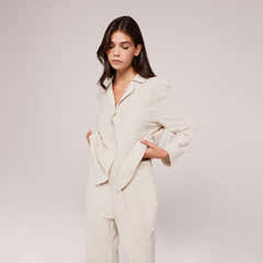 Organic Cotton Button Through Pyjama Bottoms - Neutral Stripe
