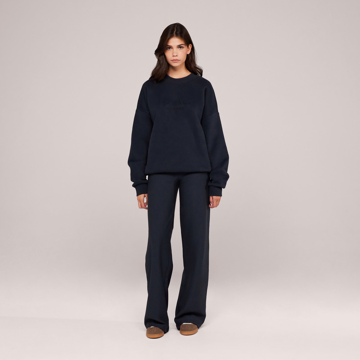 Heavyweight Oversized Sweatshirt Embossed - Vintage Navy