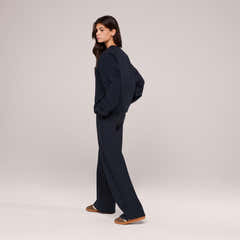 Winter Wide Leg Trousers - Vintage Navy