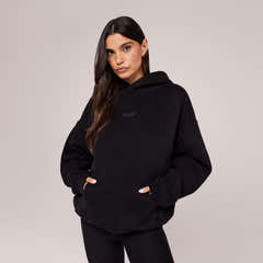 Heavyweight Lovall Oversized Hoodie - Black