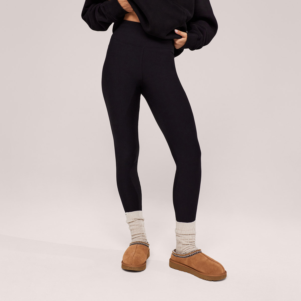 Winter Everyday High Waisted Leggings - Black