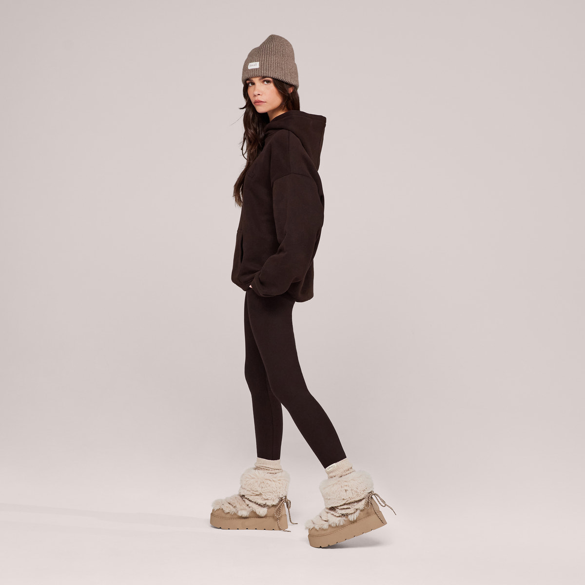 Winter Everyday High Waisted Leggings - Espresso Brown