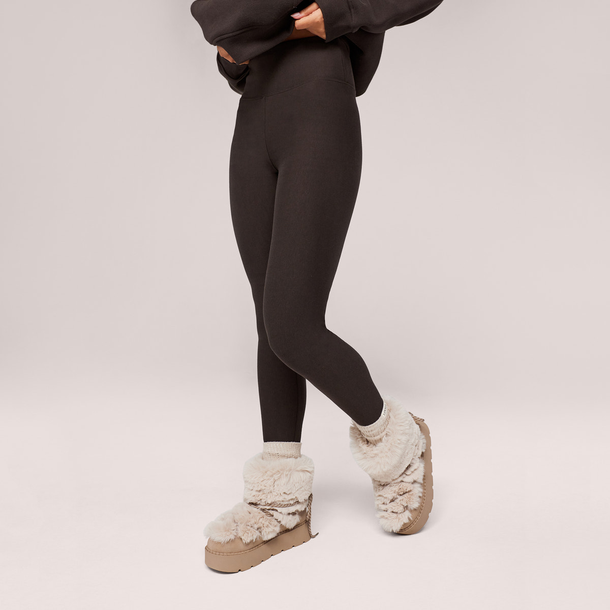 Winter Everyday High Waisted Leggings - Black Coffee