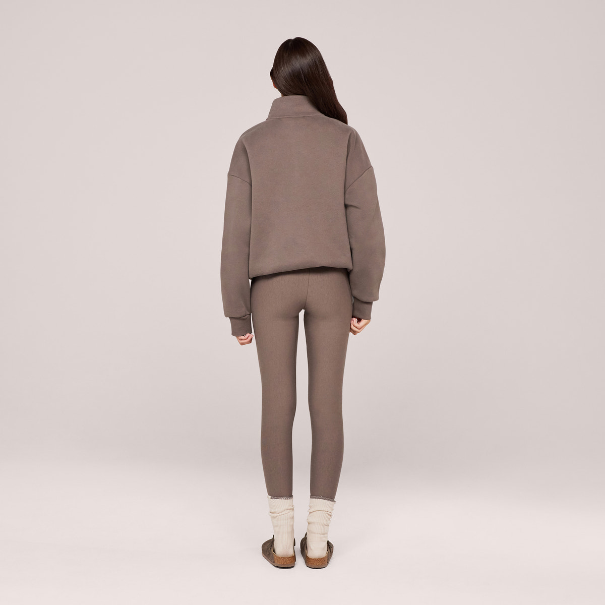Heavyweight 1/4 Zip Sweatshirt - Mocha