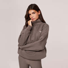 Heavyweight 1/4 Zip Sweatshirt - Mocha