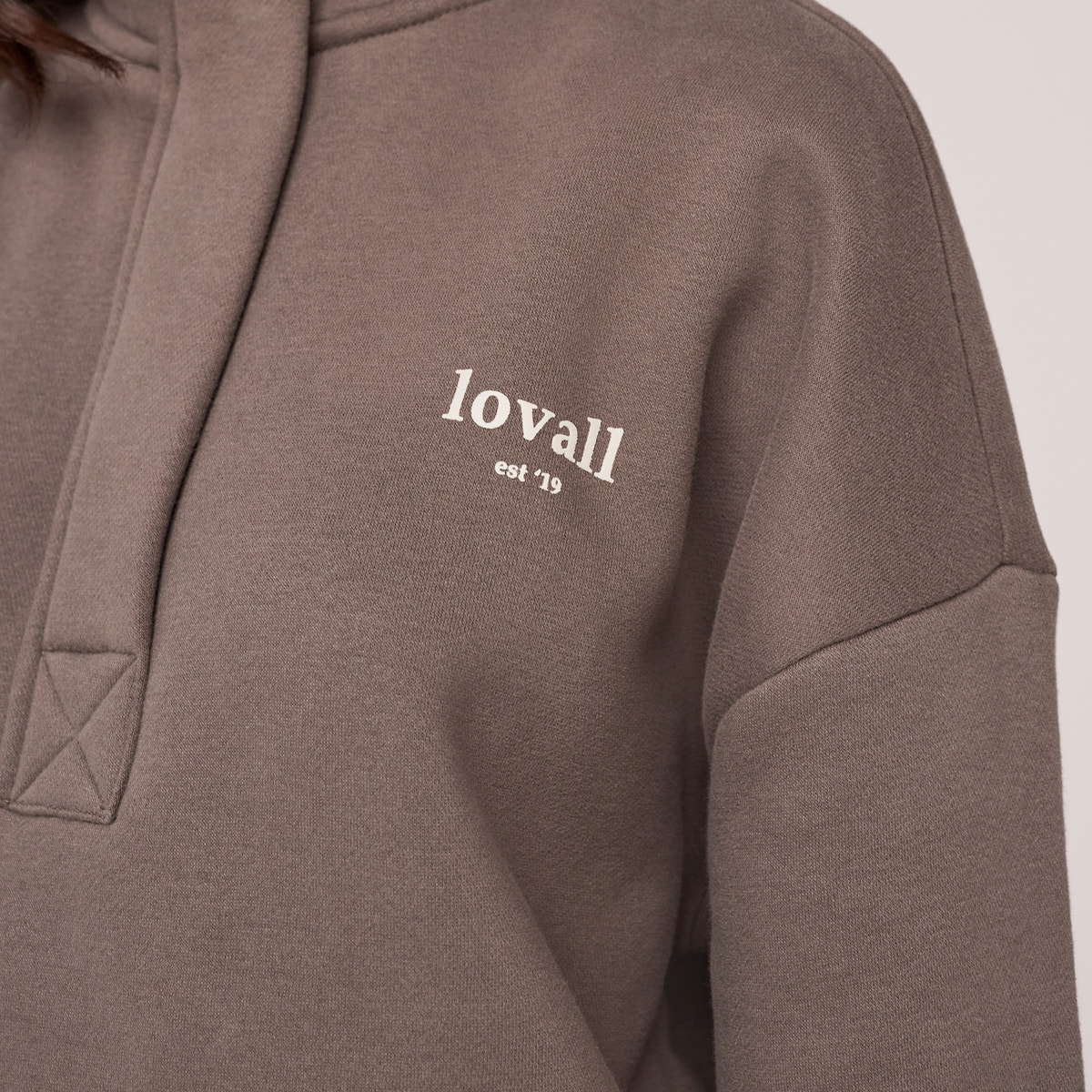 Heavyweight 1/4 Zip Sweatshirt - Mocha