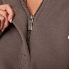 Heavyweight 1/4 Zip Sweatshirt - Mocha