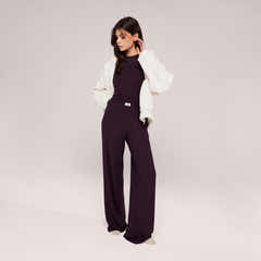 Soft Rib Lounge Top - Wine