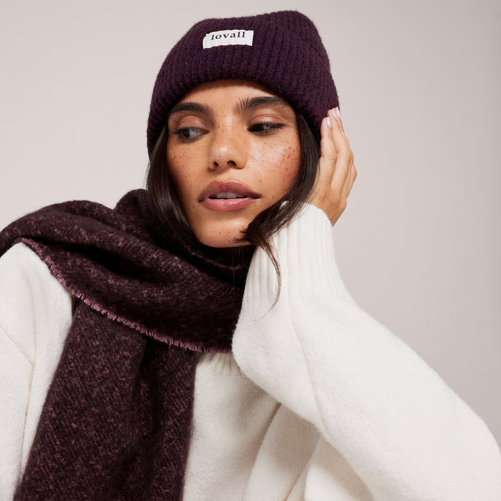 Knitted Hat - Wine