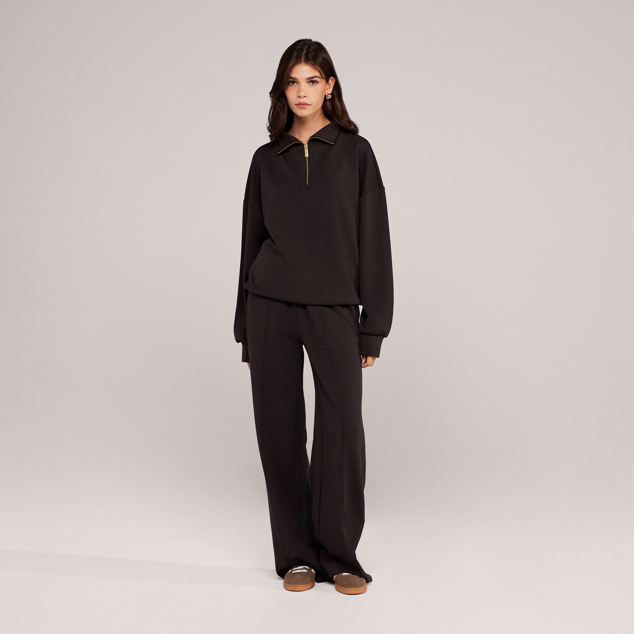 Ultimate Soft Wide Leg Jogger - Black Coffee