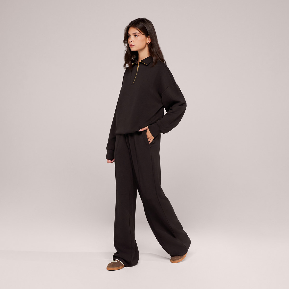 Ultimate Soft 1/4 Zip Sweatshirt - Black Coffee
