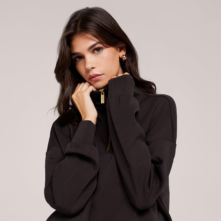 Ultimate Soft 1/4 Zip Sweatshirt - Black Coffee