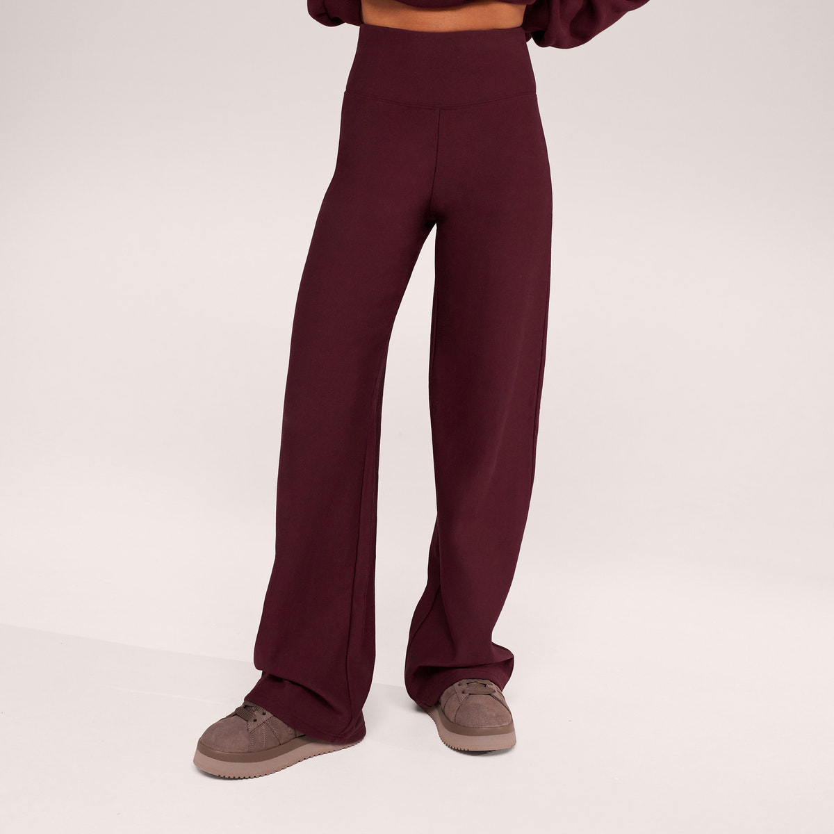Winter Wide Leg Trousers - Burgundy