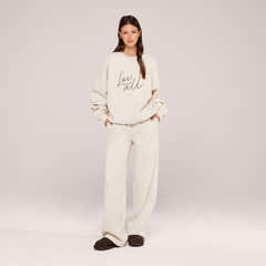 Organic Wide Leg Jogger - Ecru