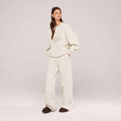 Organic Wide Leg Jogger - Ecru