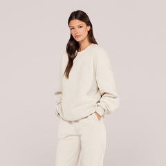 Heavyweight Oversized Sweatshirt Embossed - Ecru