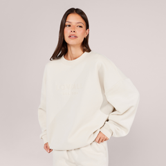 Heavyweight Oversized Sweatshirt Embossed - Ecru