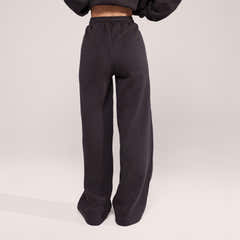 Organic Wide Leg Jogger - Black Coffee