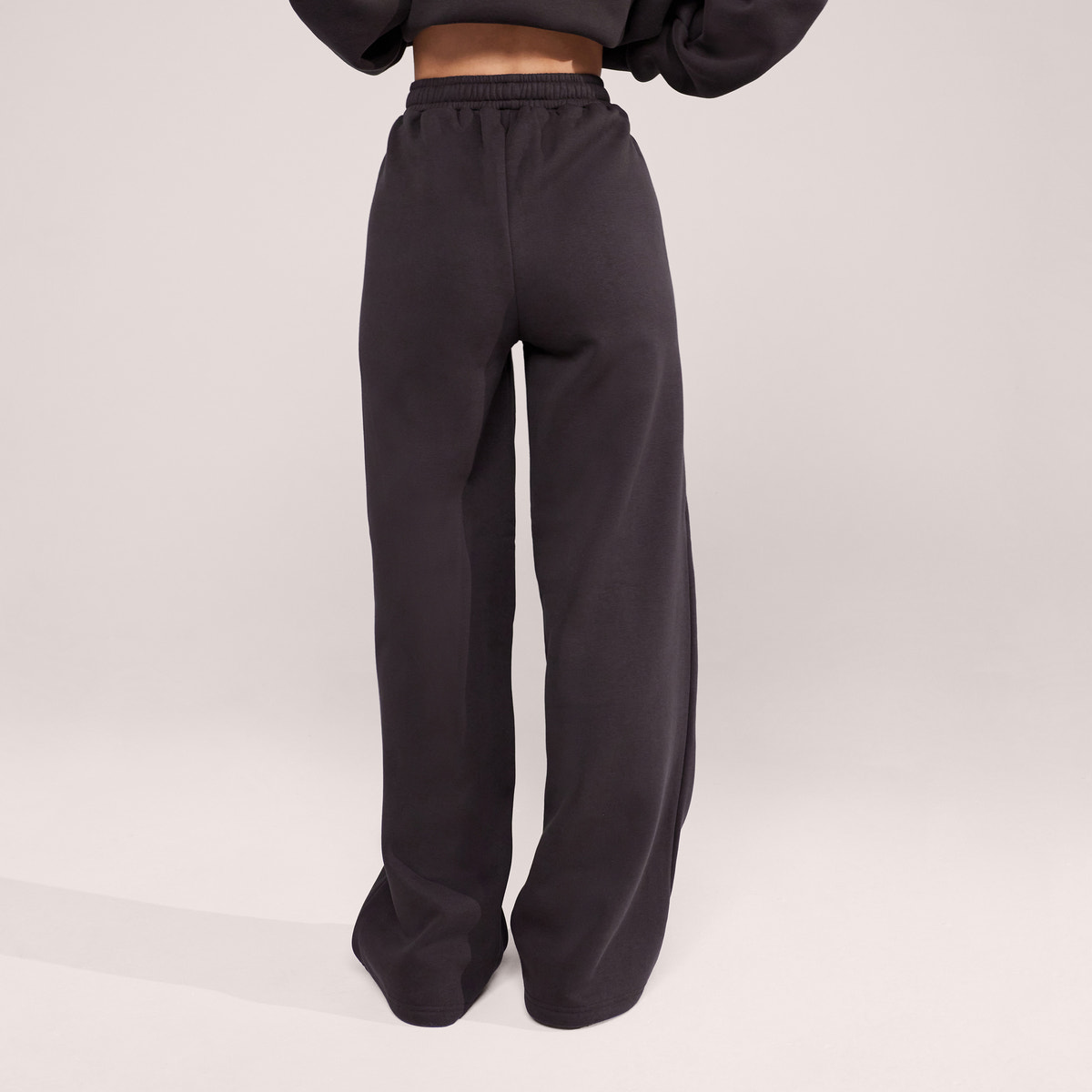 Organic Wide Leg Jogger - Black Coffee