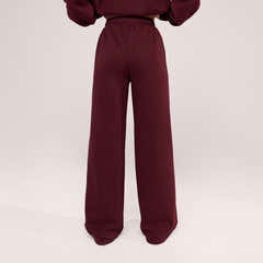 Organic Wide Leg Jogger - Burgundy