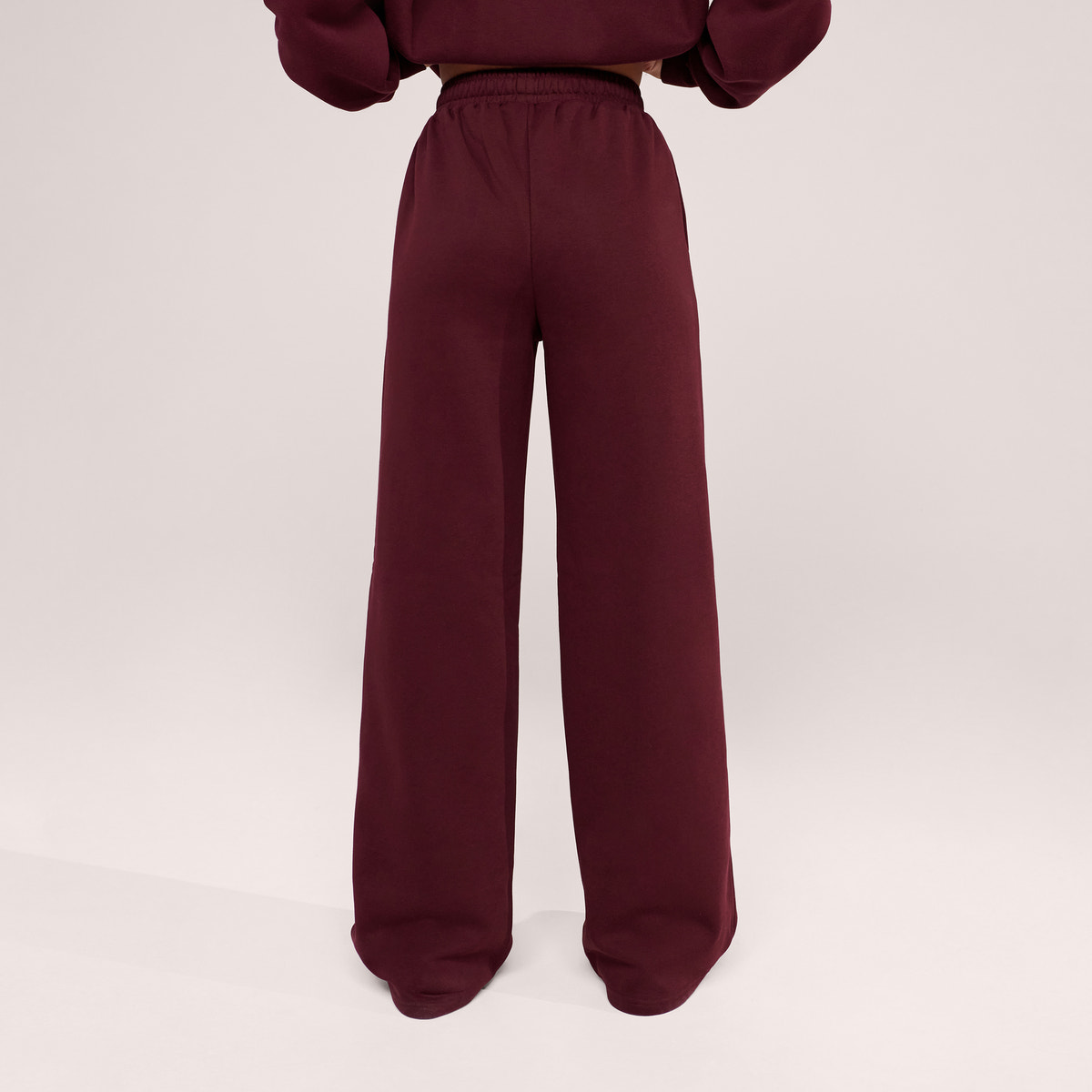 Organic Wide Leg Jogger - Burgundy