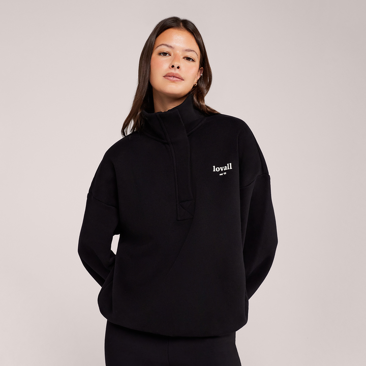 Heavyweight 1/4 Zip Sweatshirt - Black