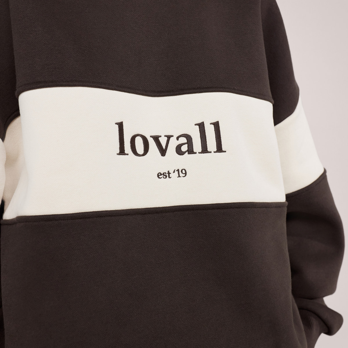 Heavyweight Oversized Sweatshirt Colour Block - Black Coffee