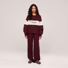 Heavyweight Oversized Sweatshirt Colour Block - Burgundy
