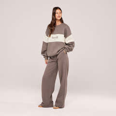 Organic Wide Leg Jogger - Mocha