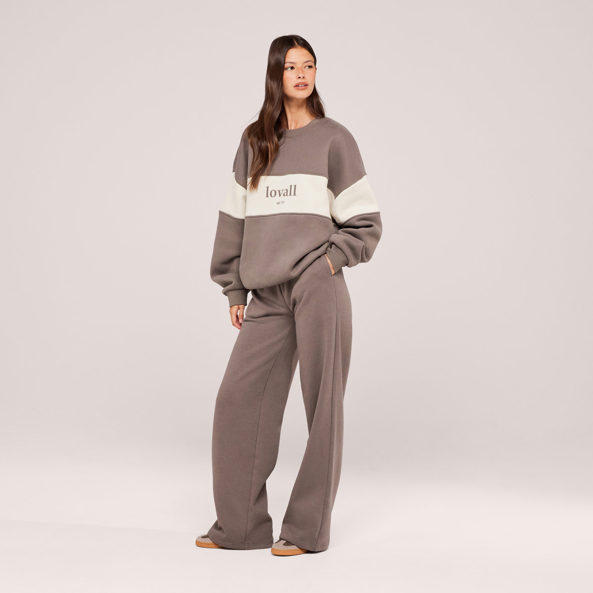 Organic Wide Leg Jogger - Mocha