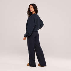 Heavyweight Oversized Sweatshirt Script - Vintage Navy