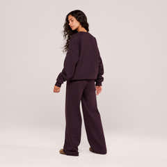 Organic Wide Leg Jogger - Wine