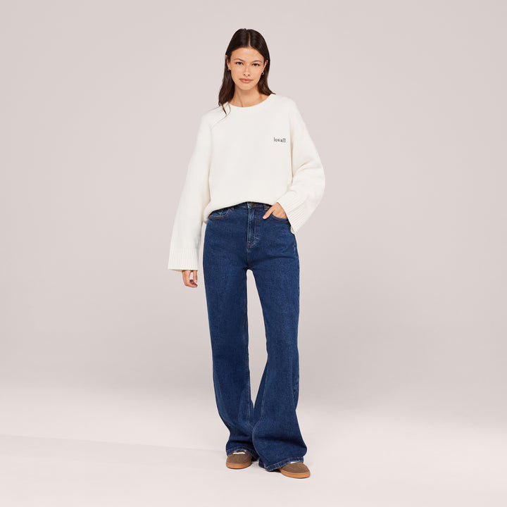 Wide Leg Jeans - Dark Blue