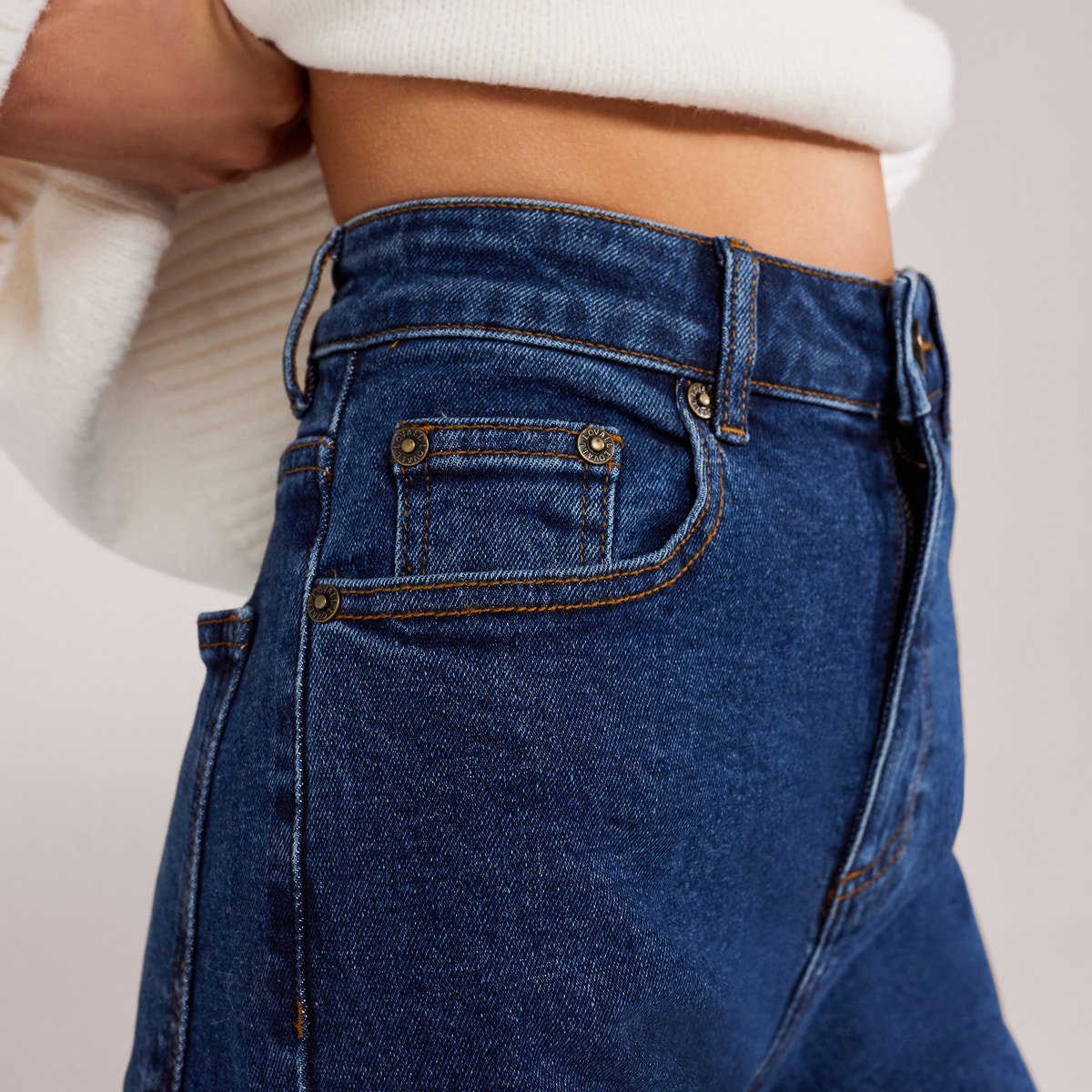Wide Leg Jeans - Dark Blue