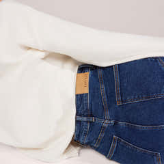 Wide Leg Jeans - Dark Blue