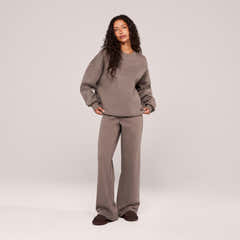Heavyweight Oversized Sweatshirt Embossed - Mocha