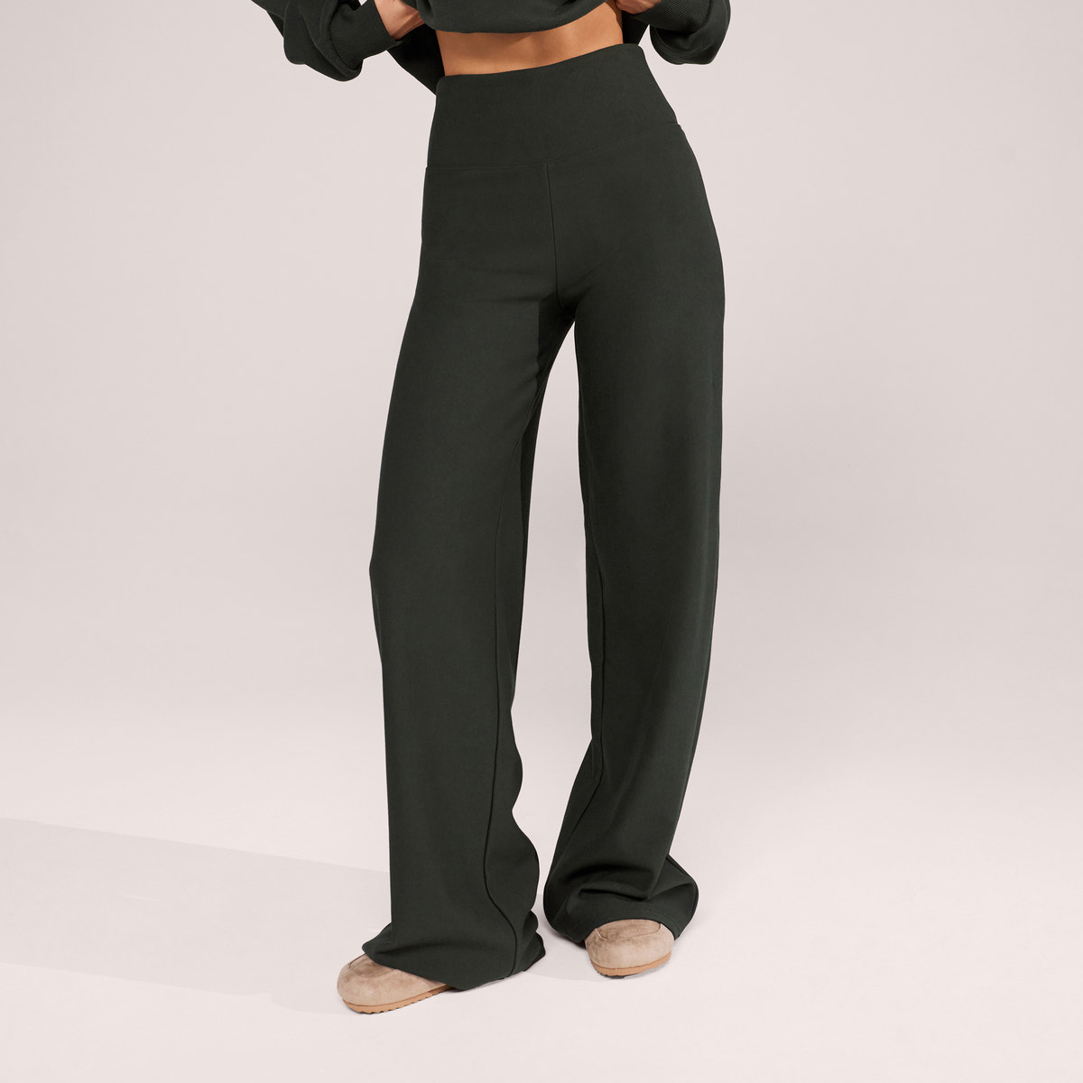 Winter Wide Leg Trousers - Pine