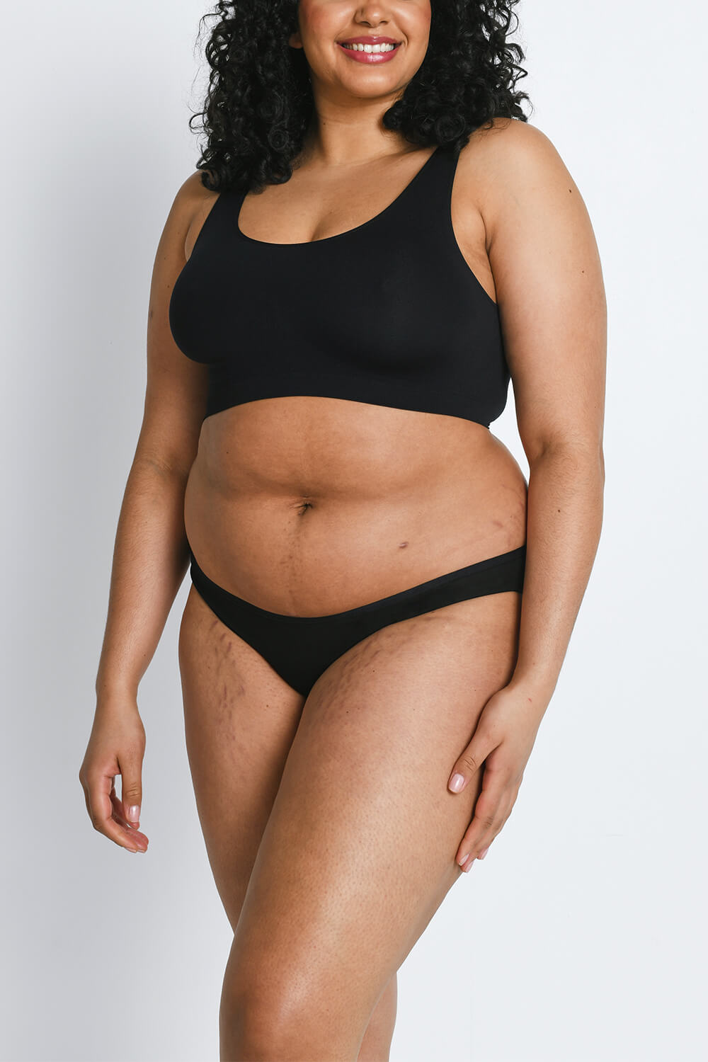 Plus Size Black Cotton Bikini Knickers LOVALL